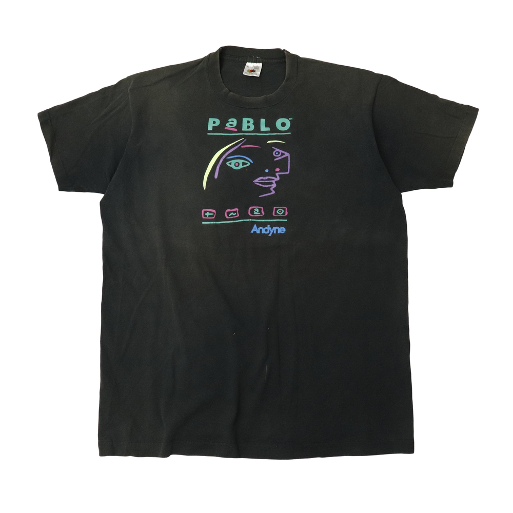 Vintage 90s Pablo Abstract Face Graphic Computer Program T-Shirt Size XL